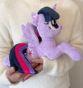 Load image into Gallery viewer, Purple unicorn plush toy held by a person wearing a white sweater.