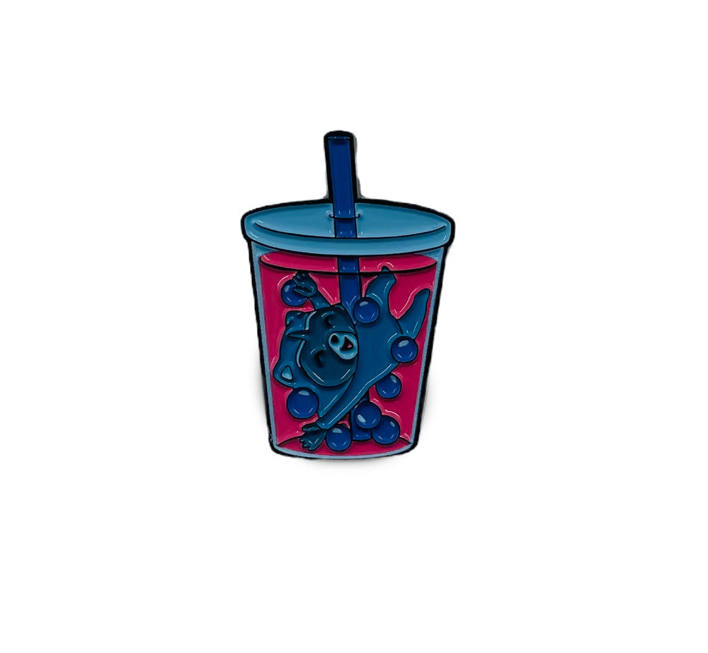 Catnip Bravo: Firecracker Raccoon Boba Tea Pin