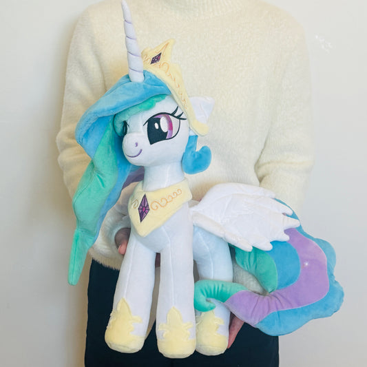 An officially licensed plush of Princess Celestia, ruler of Equestria. Pictured here is the My Little Pony Princess Celestia Plush.