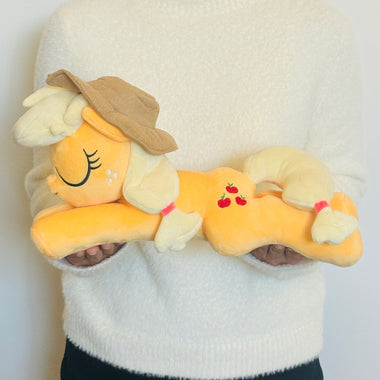Load image into Gallery viewer, A sleepy-eyed officially licensed dream plush of Applejack. Pictured here is the My Little Pony Applejack Dream Plush. (IMG_0165.jpg)
