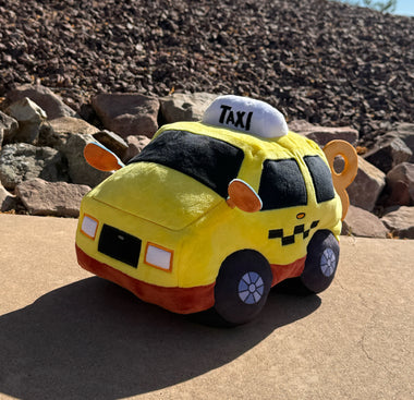 Load image into Gallery viewer, Yellow Taxi Goes Vroom: Taxi Plush
