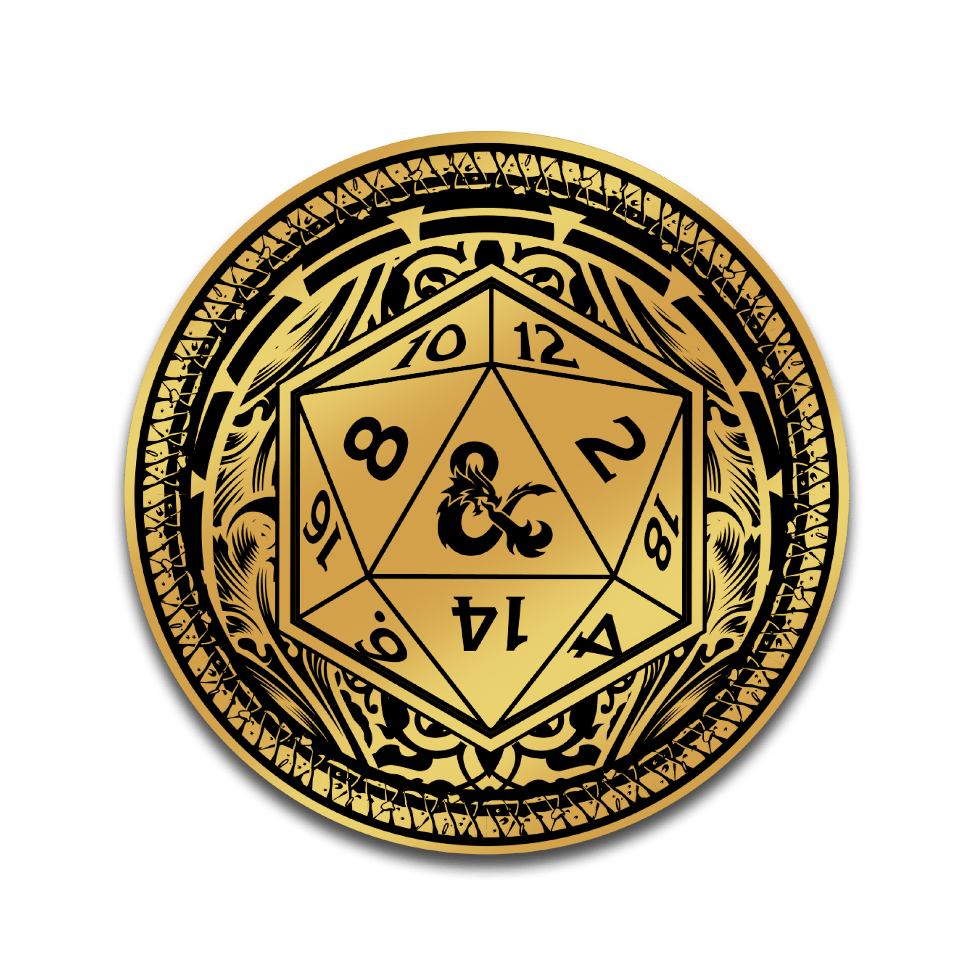 Dungeons & Dragons - Ornate Gold D20