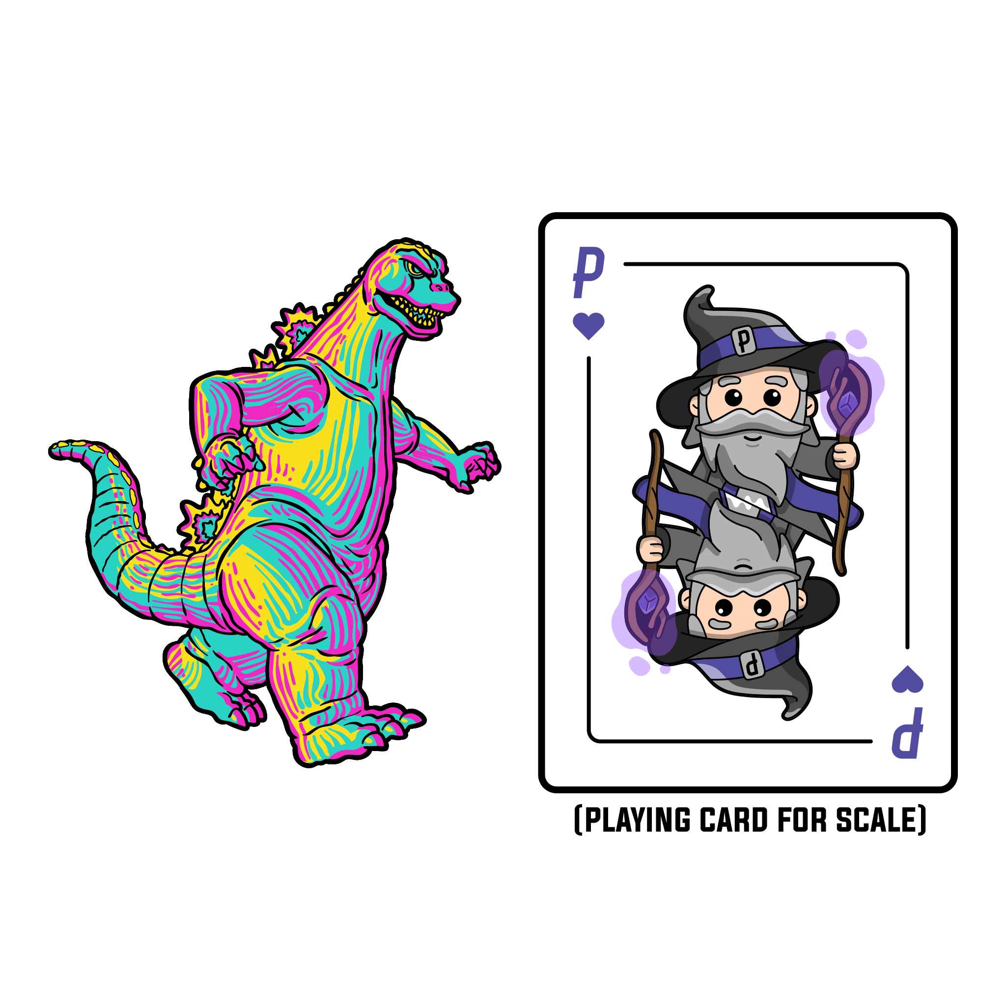 Godzilla XL CMYK Edition AR Pin (Showa Era)