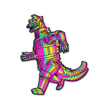 Load image into Gallery viewer, Mechagodzilla XL CMYK Edition AR Pin (Showa Era)
